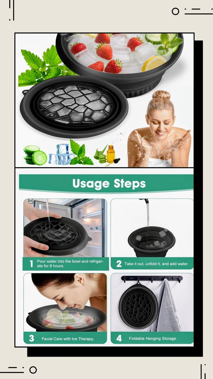 Facial Ice Bath Bowl Set – Skin Tightening & Glow Therapy Kit